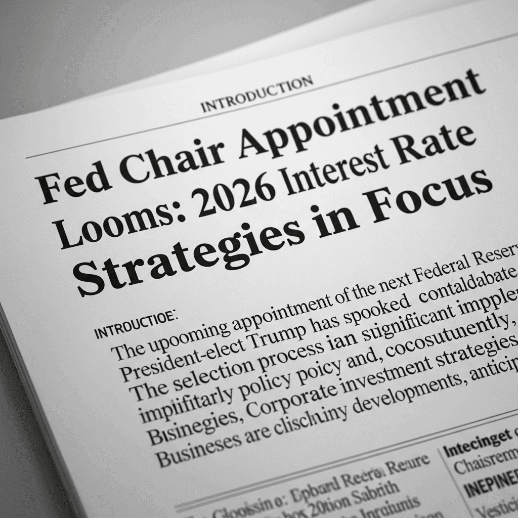 Cover Image for New Fed Chair Appointment Looms: 2026 Interest Rate Strategies in Focus