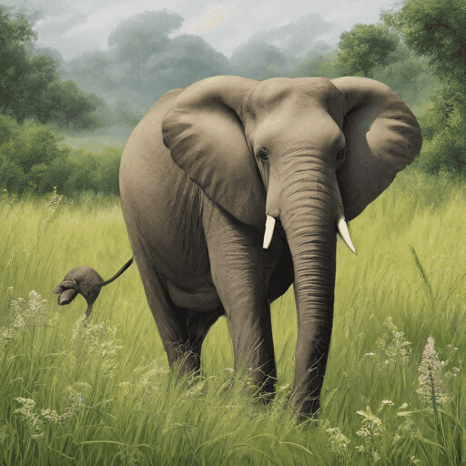Cover Image for Certainly! An Elephant playing is described below: